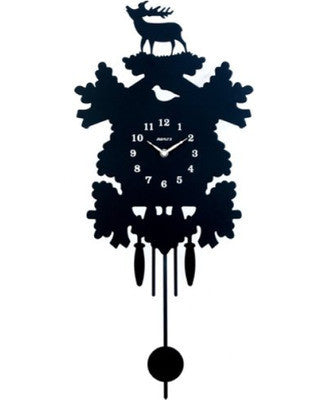 Stag Silhouette Pendulum Clock - Black