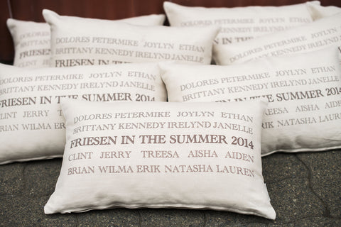 Family Reunion Pillow, Digitally Printed