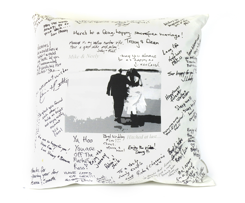 Guest Signature Printed Wedding Pillow