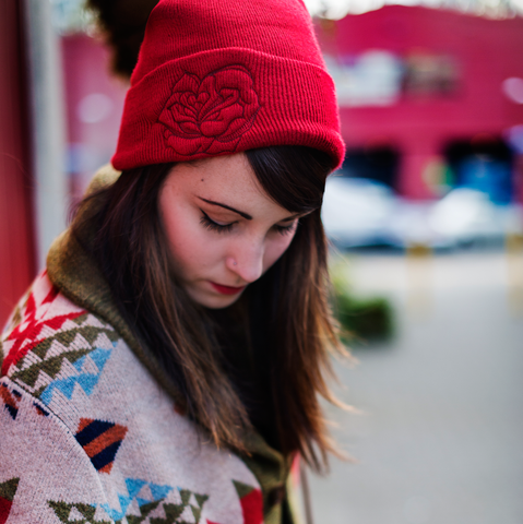 Rose Embroidered Toque